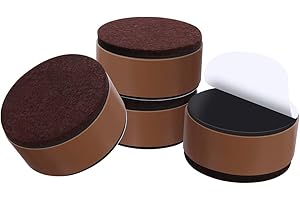 Ezprotekt Rehausseur de Meubles en Acier Carbone de 1.2", Rehausseurs de Lit en Acier Carbone 2.4", Rehausseurs de Meubles pour Meubles Hauteur 1.2",Rond Marron