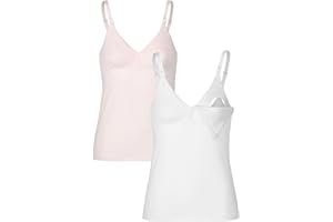 Herzmutter Camiseta Lactancia - Algodón - Top de Lactancia Materna - Ropa Mujeres Lactantes - Bustier Integrado - Set de 1 y 2-5400