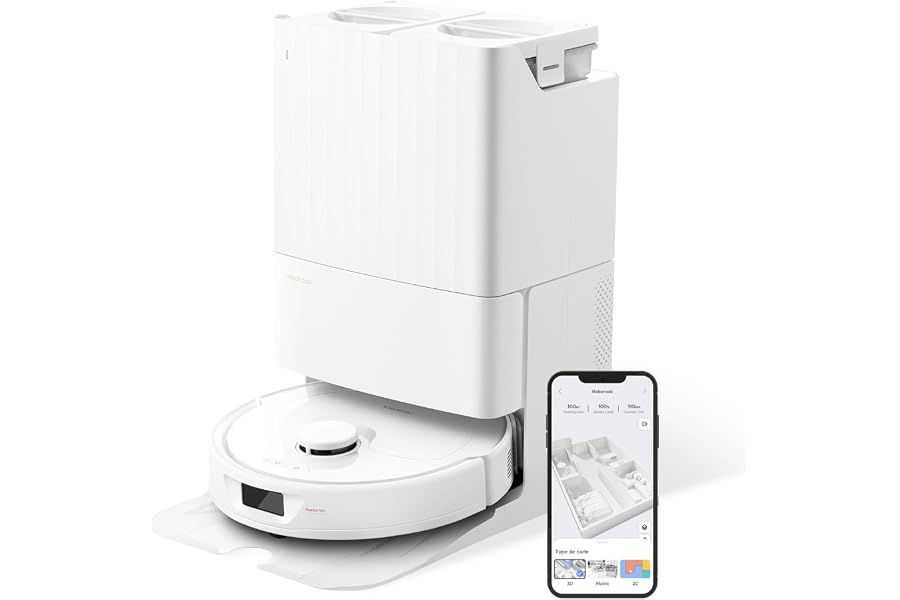 roborock Qrevo Saugroboter mit Wischfunktion, 5500Pa Saugkraft, 3D-Kartierung, Doppeldrehmopps Wisch