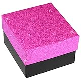 EYS JEWELRY® Schmuck-Etui für Armbanduhr 90 x 85 x 60 mm Kartonage rosa-pink Uhren-Box Schachtel Schatulle Geschenk-Verpackung EYSBOX Glitzer