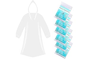 ODSPTER 6 Pack Disposable Rain Ponchos - One Size Rain Poncho Waterproof Emergency Raincoats Rain Poncho Adult Rain Coats With Hood and Sleeves Ideal for Festivals, Camping, Fishing, Theme Parks