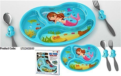 KidsFunwares Melamine Me Time Mermaid Meal Set, Blue by KidsFunwares