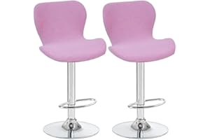 AQIGR Fundas de Sillas Elásticas de Bar,Juegos de 2/4/6 Cubiertas de Taburetes de Bar Universal Ajustable,Extraíbles y Lavables Fundas Protectora de Taburete de Cocina Giratorio con Respaldo