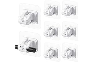 KARBAG 8PCS Self Adhesive Curtain Rod Bracket, No Drill Drapery Hook Holder Nail Free Curtain Rod Holder Curtain Pole Brackets Fixing Rod Holder Towel Rod Hook for Bathroom Kitchen Home (White)