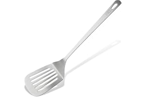 Chefkoch trifft Fackelmann Schlitzwender – Perfekt zum Wenden von Speisen, Edelstahl in mattem Look – Pfannenwender spülmaschinengeeignet