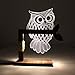 Produktbild CozyWow Hause Eule Owl 3D LED Tischlampe Nacht Licht Nachtlichter Schlummerleuchten Visual Schreibtischlampe Einstellbar Spielzeug