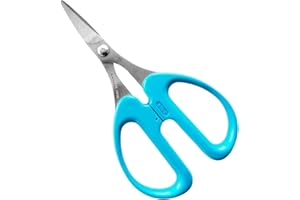 ALLEX Ostomy Scissors Curved Blunt Tips, Razor Japanese Stainless Steel Blade Precision Ostomy Wafer Cutting Tool, Colostomy Bag and Ileostomy Stoma Care Supplies, Blue, Made in Japan