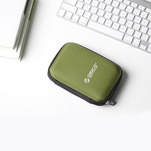 ORICO Festplattentasche Schutztasche Schutzbox für 2,5 Zoll externe tragbare Festplatten Western Digital WD Seagate Toshiba Samsung Intenso (2.5″, Grün) - 7