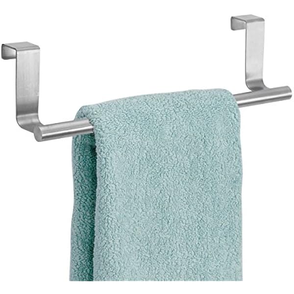 mDesign Toallero sin taladro – Percha para puerta de acero ...