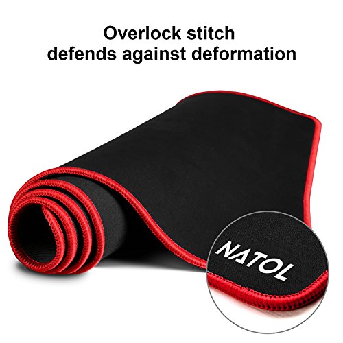 NATOL Alfombrilla Rat  n Gaming  900x400mm Grande Mouse Pad Resistente al Agua XXL Alfombrilla con Base de Goma Antideslizante  Tela  Soporte para PC y Port  til  Rojo
