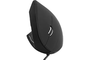 LAZMIN112 Mysz Leworęczna, Przewodowa Mysz Leworęczna Pionowa Ergonomiczna 800/1200 / 1600DPI Optyczna Czułość USB i Cichy Klik Myszy Komputerowe do Gier Biurowych dla 8/10(Przewodowy)