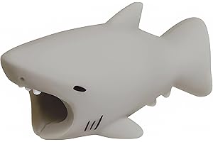 Suneast 2 Pcs Cute câble Animal Bite câble USB Cord Saver Protector Empêche la Rupture Support pour iPhone iPad téléphone Portable Accessoire de Protège - Requin Gris