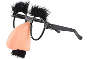 GAMMAEON Disguise Moustache Glasses, Halloween Disguise Glasses, Funny Big Nose Eyebrow Eyewear for Fancy Dress Cosplay Costume, Novelty Party Favors