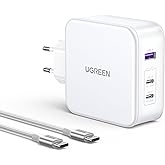 UGREEN Nexode USB-A+2*USB-C 140W GaN Tech. & USB-C kablosu 2 m, beyaz