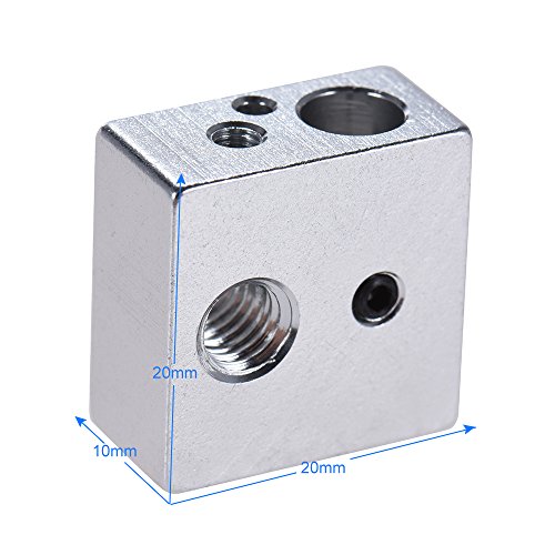 Aibecy 10 Pcs 20 x 20 x 10 mm 3D Drucker Aluminium Heizung Stück Heizblock All Metal Heat Block Hot End Für MK7 MK8 Extruder Düse RepRap Prusa i3 DIY 3D Drucker Zubehör - 4