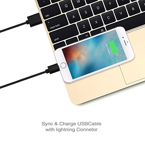 Magnetisches Ladekabel Lightning Kabel,TUOYA Magnetisches iPhone USB Ladekabel Lightning Magnet Ladekabel Datenkabel für iPhone 7, iPhone 6s, iPhone 6, iPad (2xBlack) - 5