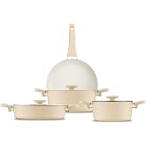 Jumbo Swiss Crystal Dark Cream 7 Piece Cookware Set