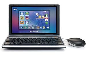 VTech - Genio Max, Mon Premier Vrai Ordi Gris Métal, Ordinateur Enfant avec Écran Couleur 7 Pouces, Souris, 60 Activités et Jeux Éducatifs, Cadeau Enfant de 5 Ans à 12 Ans - Contenu en Français