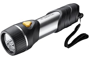VARTA, Torcia Day Light Multi LED F30 con 14 LED, incl. 2x batterie D Longlife Power, adati per lavori domestici, campeggio, pesca, garage, emergenze, black out, aria aperta