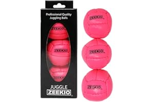 Zeekio - Galaxy Juggling Ball - Professional Grade - Suitable for All Levels & Ages - Premium 12 Panel Genuine Leather Ball Durable - 130 Grams 67mm - Set of 3 - Pink