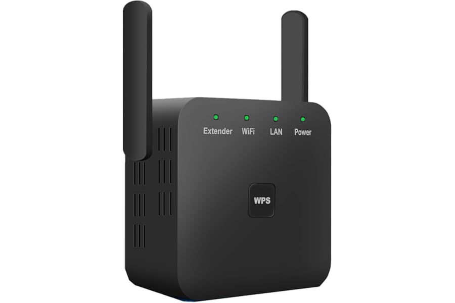 2025 Newest WiFi Extender, WiFi Booster, WiFi Repeater, Covers Up to 9800 Sq.ft and 50 Devices, Internet Booster - with Ethernet Port, Quick Setup, Home Wireless Signal Booster(Black)