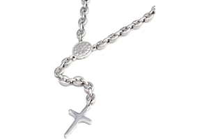 DonDon Chapelet homme en acier inoxydable 62 cm