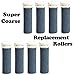 The Pedi Store SUPER Coarse Micro Mineral Replacement Rollers Compatible with Emjoi Micro-Pedi Callous Remover for Rough and Tough Calluses (8 pack)