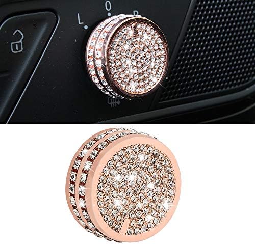 SENZEAL Car AC Climate Control Knob Zinc Alloy Car Radio Volume Knob Ring Covers for VW Golf MK7 Car Interior Accessories Decoration Gold