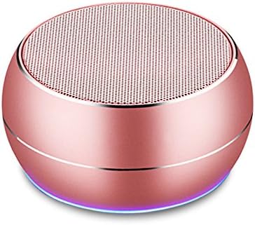 Bluetooth Speakers, Mini Wireless Speakers Portable Bluetooth Speaker Radio 18-hour FM with HD Mic Phone Handsfree Cordless Speakers with LED Stereo Outdoor Rechargeable Speakers for iPhone/iPad/PC (Rose Gold)