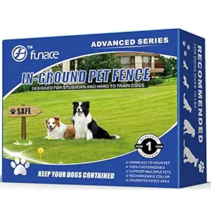 Funace Underground Wired Pet Containment System (Advanced) - Safe Invisible Electric Dog Fence Includes In-Ground/Above Ground Wire for Easy Installation & 3-Modes Rechargeable.