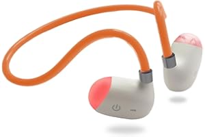 EJEAS X3 Open Ear Headphones Wireless, Bluetooth 5.3 Air Conduction Sports Earphones with Night Running Light for Running, Cycling, Sports (Orange)