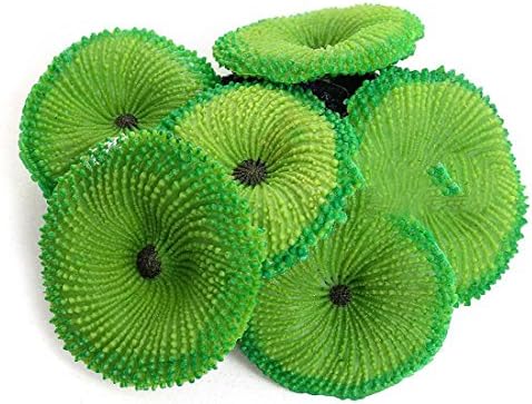 Duode Time Aquarium Artificial Resin Coral Sea Plant Ornament Fish Tank Decoration Simulation Silicone Nontoxic(green)