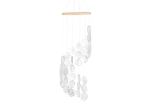 M METERXITY Shell Wind Chime for Outdoors, Shell Wind Chime with Sea Glass Shell Wind Chime for Outdoor/Patio/Garden Decor, [White]