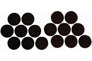 Perel Feil Floor Protectors dla krzeseł, nóg krzesła, chroni podłogi z twardego drewna od zarysowań, 16 sztuk, okrągły, 25 mm, czarny