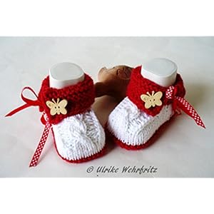 Babyschuhe Schmetterling gestrickt
