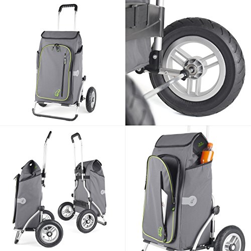 Andersen Royal XXL Einkaufstrolley | luftbereifte Räder | abnehmbare Einkaufstasche TOTO Grau | Kühlfach | 3 Jahre Garantie - 4