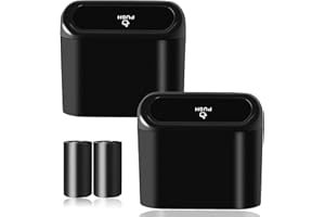 SGLRT Auto Mülleimer mit Deckel, 2 Packungen Universeller Mini Automülleimer mit 40 Müllbeuteln, Mülleimer Für Auto, Auto Organizer und Aufbewahrung, Auto Zubehör, Büro(Schwarz)