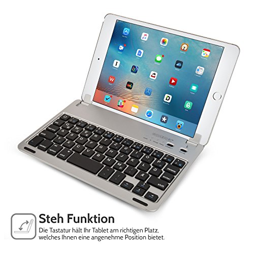 Caseflex Ultra Dünn Bluetooth Tastatur mit magnetischer Halterung & verstellbarem Haltstand für iPad Mini, Mini 2 & Mini 3 - 5