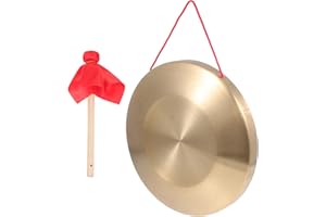 Generic Gong Traditionnel Chinois Doré 22 Cm Avec Marteau Percussion Instrument Pour Enfants Et Décoration Intérieure