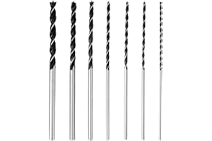 LCOUACEO Holzbohrer Set Lang Profi 4, 5, 6, 7, 8, 10, 12 mm x 300mm Lange Schalungsbohrer, Balkenbohrer, Lang Holzspiralbohrer, LangHolzbohrer Geeignet für Hartholz, Weichholz, Sperrholz