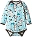 Smafolk Baby-Boys Body Long Sleeve Astronaut Shirt, Light Blue, 3-6 Months (Manufacturer Size:62)