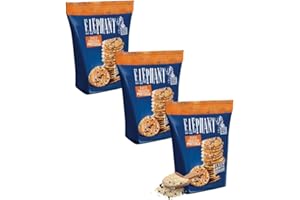 Elephant Baked Squeezed Pretzels with White and Black Sesame 3 x 180 g, Crispy Oven Pretzels, Delicious Snack for Any Occasion - Box by Needforsweet