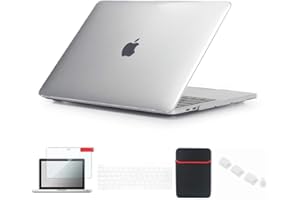 Se7enline Compatible with 2016-2022 MacBook Pro 13 Case Crystal Cover for MacBook Pro Model M1/M2 A2338/A2251/A2289/A1706/A1989/A2159 & Sleeve, Keyboard Skin, Screen Protector, Dust Plug, Transparent