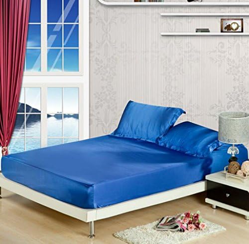 Wmshpeds Silk bed single piece of solid color double-fight silk silk bed sheets ice bed bare bedspreads bed lin