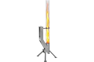 GARDENFLARE Feuerrohr Premium – Große Edelstahl Pelletfackel mit Flamme bis 1,5m & Reinigungsbürste inklusive, Feuersäule für Garten & Terrasse - Dein Nachhaltiges Outdoor Ambiente Feuer (Silber)