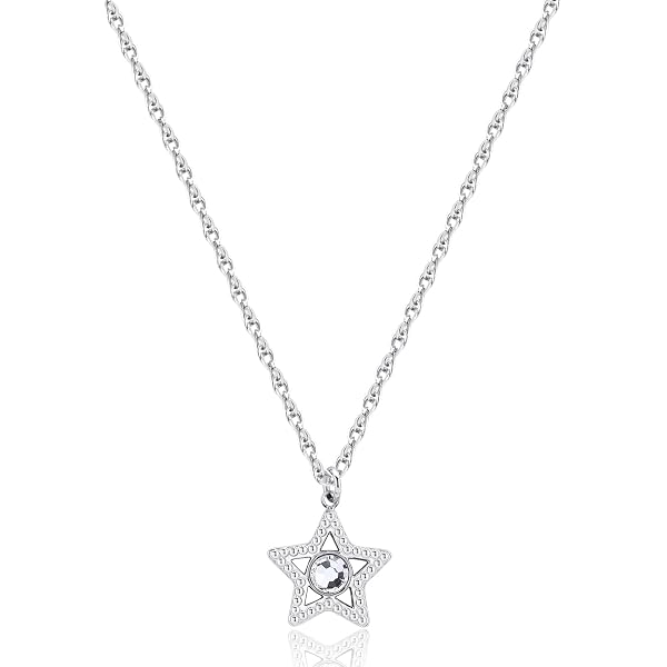 S'Agapõ Collana Girocollo Donna, Collana Donna in Acciaio e Cristalli con Simbolo Cuore | Collezione Aurora - SAR38