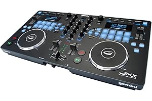Gemini Sound GMX – Contrôleur et lecteur multimédia DJ – Système compact USB/MIDI avec Virtual DJ LE, Solution idéale pour DJ nomades et événements live