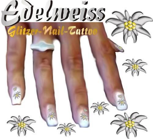 Preisvergleich Produktbild Nail Tattoo Edelweiss metalic-funkelnd