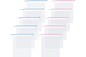 Hoxfly 10 PCS Shoe Bags Storage Bags,Transparent Storage Bags with Drawstring,Dust-Proof Covers Pouch,Travel Storage Bag,Portable Storage Bags,for Clothes Shoes Travel Accessories(5 Pink+5 Blue)