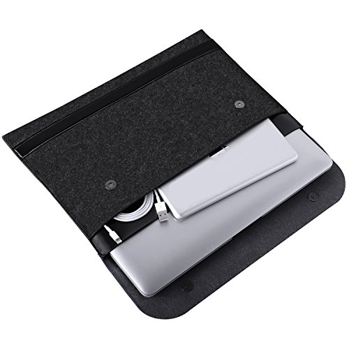EooCoo Laptop-Tasche  Filz  Mikrofaser Leder H  lle Ultrabook Laptop Tasche Filz Sleeve Speziell f  r Macbook Air   Pro   Retina 13  - Black